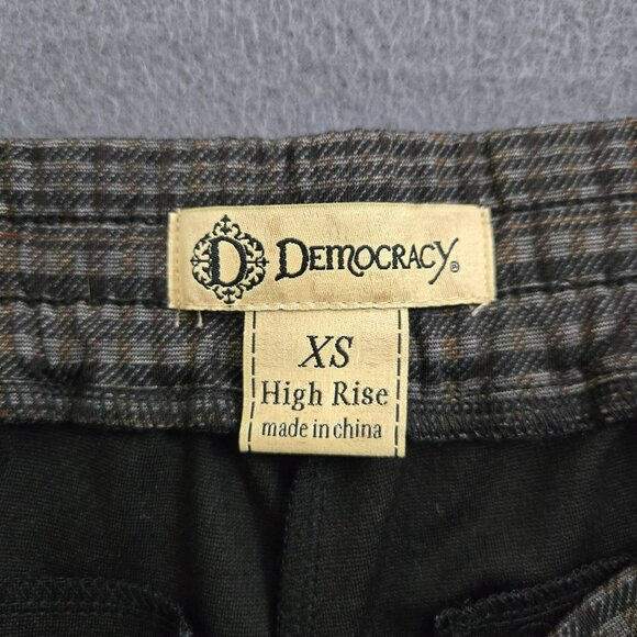Democracy Women XS High Rise Plaid Pull-On Wide Leg Trousers - Picture 5 of 12